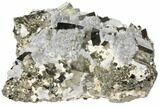 Calcite Encrusted Cubic Pyrite Crystal Cluster - Peru #133017-2